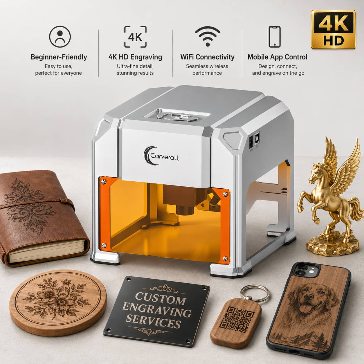 Industrial Laser Blasting - Carverall Laser Engraver Machine, K4 3W,