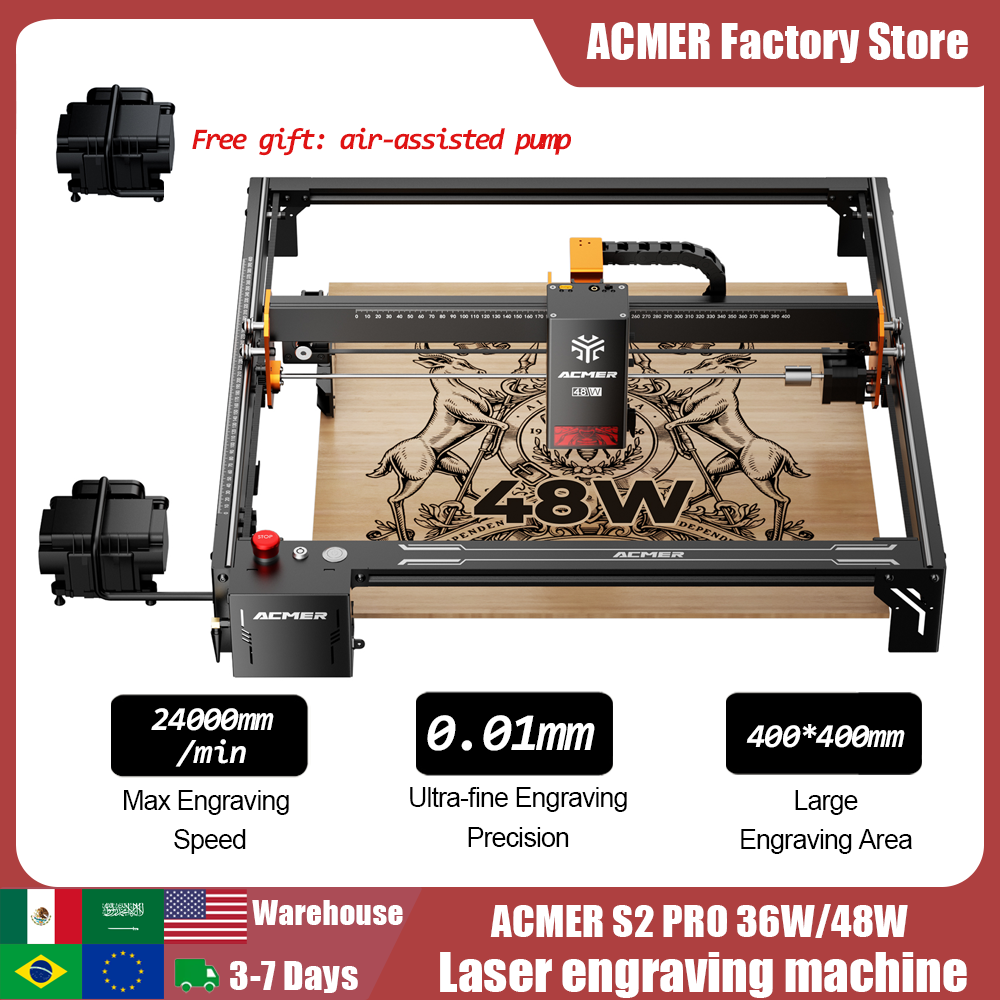 Fiber Laser Cutting Machine - ACMER S2 PRO 36W/48W Laser Engraver